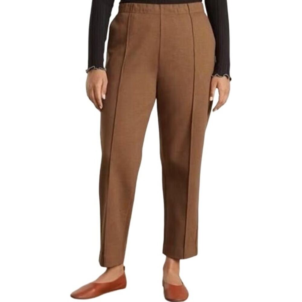 Everlane The Dream Pants Pull On High Rise Elastic Waist Tapered Brown Medium
